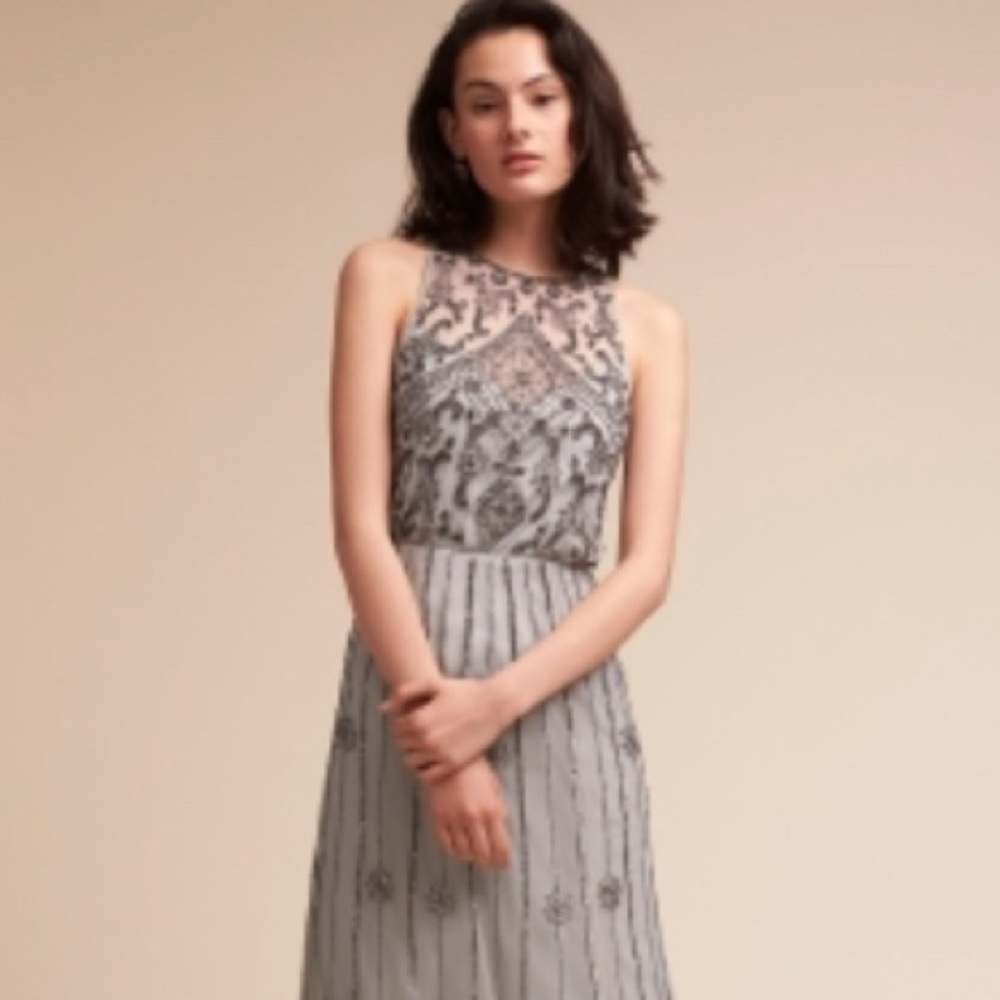 BHLDN Amada bridesmaid Dress. Color Morning Mist